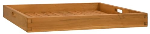 vidaXL Bandeja de Madera de Teca Maciza 60x60 cm
