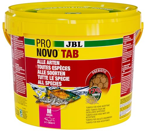 JBL PRONOVO TAB, Futter für alle Aquarienfische von 1-20 cm, Fischfutter-Tabletten, Größe M, 5,5 l