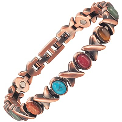 EnerCoppeX Kupfer Armbänder für Arthritis und Gelenke, reines Kupfer magnetische Therapie Armbänder für Karpaltunnel, 3500 Gauss wirksame Magnete für Schmerzlinderung,Geschenke (COB-0176)