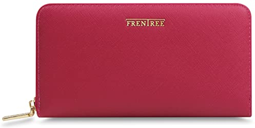 Frentree® Damen Portemonnaie mit vielen Fächern, Klassische große Geldbörse mit Handyfach und RFID-Schutz, inkl. Geschenkverpackung