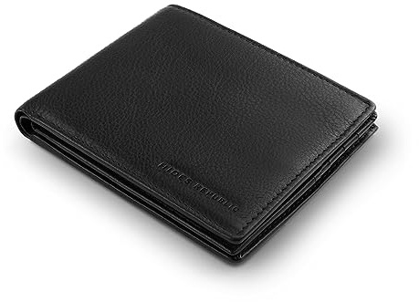 HIDES REPUBL1C® 'Sydney' Geldbörse Herren Leder I RFID Schutz I Portemonnaie Herren I 12 Fächer I Geldbeutel Herren I Brieftasche Herren I Herren Geldbörse Leder I Schwarz Nappa