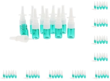 10 unidades de 10 unidades de 5 ml de plástico con atomizador nasal para dispensar perfume de lavado, color verde