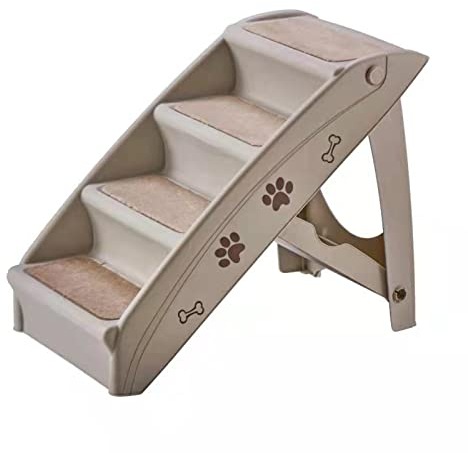 Klappbare Hundetreppe, Hundetreppe für kleine Hunde, tragbare Hunde-/Katzenleiter für hohe Betten, Sofas, langlebig, belastbar bis zu 80 kg (Grey)