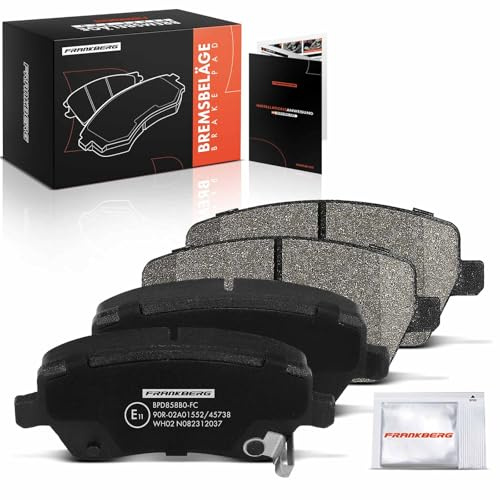 Frankberg Brake Pad Set incl. 4x Pads Front Replace# D10601HA7B,D10601HA0C | Compatible with Micra IV K13K K13KK Note E12 Micra V K14