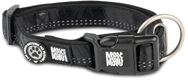 Max & Molly Hundehalsband mit Gotcha! Smart ID Sicherheitsanhänger, Matrix 2.0 Schwarz/L, Halsband Hund Gepolstert & Reflektierend – Komfort für deinen treuen Begleiter