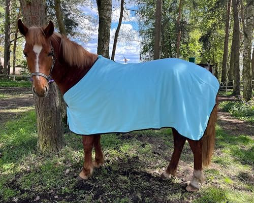 Brama-West Abschwitzdecke Pferd Pferdedecke - Basic Fleecedecke - Atmungsaktiv - Hellblau, Gr. 125