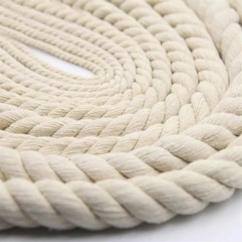 Kordel aus geflochtener Baumwolle für beige Kordeln, handgefertigter Kordelfaden, Basteln zum Stricken, Herstellen von Wandbehängen, 12 mm, 4 Meter, Baumwollkordel
