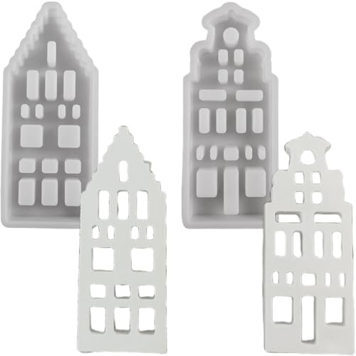 ALEFBET Silikonformen Gießformen，DIY Silikon Gießform，Gipsformen zum Gießen，Epoxidharz Formen (Haus B)