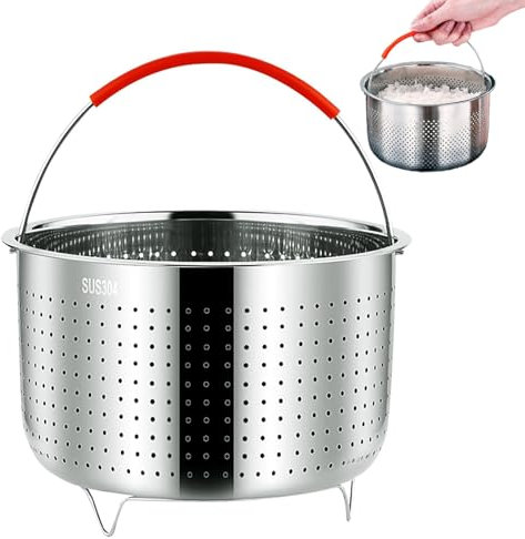 Piroscafo e Vaporiera in Acciaio Inossidabile 304, Diametro 17,6cm, Cestello di Cottura Con Manici in Silicone, Per Cuocere Verdure a Vapore, 3L