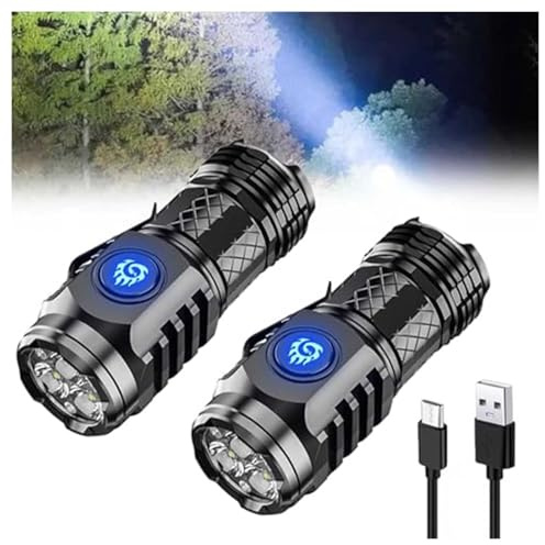 HINNVCL Monstre à Trois Yeux Mini Lampe Torche Super Puissance, Lampe Torche Allemande de la Taille d'un Pouce, Lampe Torche Mini Monstre à 3 Yeux, Petite Lampe de Poche Rechargeable Étanche pour