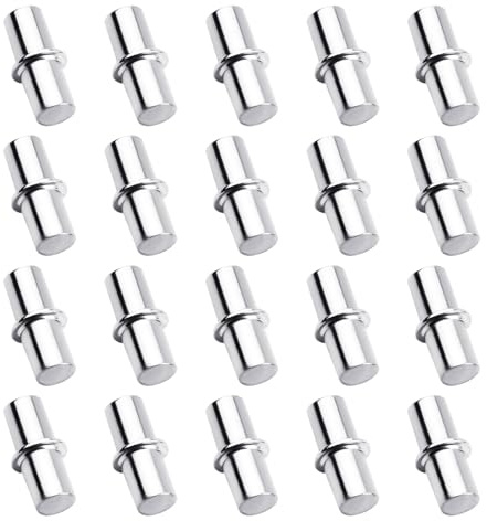 20 Stück Einlegeboden Halter,Vernickelt Regalbodenträger,Bodenträger,Bodenträger Rostfreie,6x20mm Regalbodenträger,Fachbodenträger Kohlenstoffstahl,Einlegeboden Halter,zum Einstecken für Holzböden