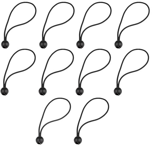 10 Pcs Bungee Cords With Balls, Bungee Balls Cords, 5.9 Inch, For Marquees, Tents Banners, Tent Poles, Flag Poles, Camping Tarp,Tarpaulin Holder (Black)