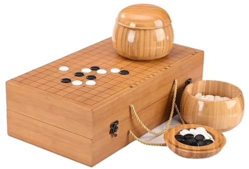 Apk i bc Juego de Tablero de Go Plegable, Juego de Go Gomoku portátil de Madera, fácil de Guardar, para Jugadores de ajedrez Gomoku y Go.(A,47 * 44cm)