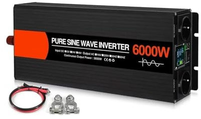 Onda Sinusoidale Convertitore Corrente Convertitori Tensione Per Auto Con Doppia Presa UE Da 4000W 5000W 6000W DC 12V 24V 48V A CA 220V Inverter A Onda Sinusoidale Pura(48V,220V 60HZ_6000W)