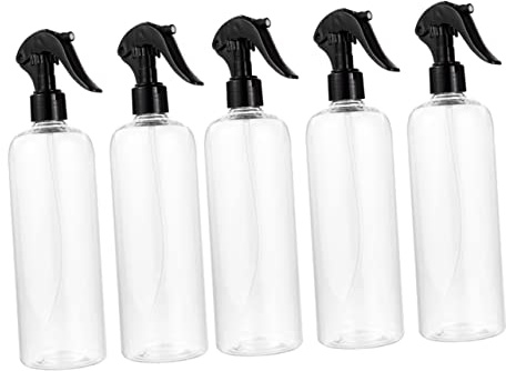 FOYTOKI Botella Pulverizadora de Plástico 500ml Negra, 5 Unidades