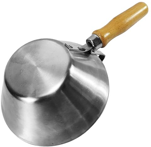 Cubeta de yeso para construcciones de lodo de cemento, cubos anticaídas, contenedor de almacenamiento de mezcla con mango de madera, cucharas de cemento