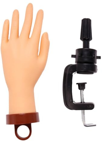 Gogogmee Mannequin Main Manucure Flexible PVC avec Support Modèle Faux Main Réaliste pour Entraînement Ongles et Entraînement Prothésiste Ongulaire