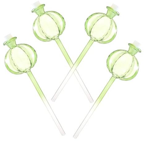 TOYZFRIENDY 4 pièces Lot de Globes Arrosage Automatique Verre Transparent Forme Cactus Système Goutte à Goutte pour Plantes Intérieur Auto-Irrigation Pratique