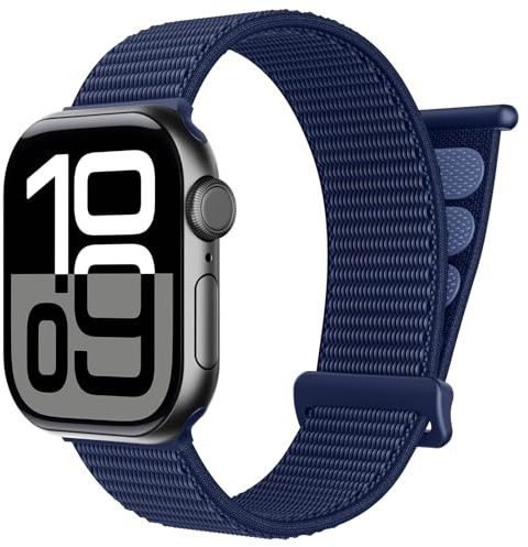 Coiwxmoi Nylonband kompatibla med Apple Watch-armband 40 mm 38 mm 41 mm 42 mm 44 mm 45 mm 46 mm 49 mm dam herr, mjuk sportslinga för iWatch 11 10 9 8 7 6 5 4 3 Se Ultra 2 1