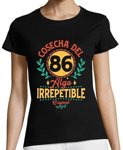 latostadora Camisetas Regalo 40 Cumpleaños Mujer - Camiseta 40 Años Mujer - Camiseta 1986