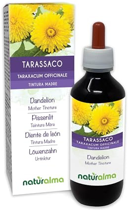 Löwenzahn (Taraxacum officinale) Wurzeln und Blätter Alkoholfreier Urtinktur Naturalma - Flüssig-Extrakt Tropfen 200 ml - Nahrungsergänzungsmittel - Veganer