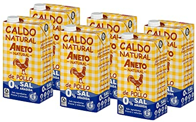 Aneto 100% natürlich – Hühnerbrühe 0% Salz – Schachtel mit 6 Einheiten à 1 l
