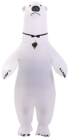 IRETG Costumi di Orso Polare per Adulti Costume gonfiabile dell'orso White Bear Suit Fancy Dress Funny Sea Bear Jumpsuit Festa Natale Halloween Cosplay Outfit