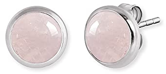 Engelsrufer Damen Ohrstecker Creole aus Sterling Silber mit Kraftstein, Steckverschluss/Clipverschluss, nickelfrei, Allergiker geeignet