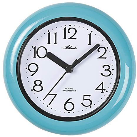 Badezimmeruhr zum Hängen oder Stellen Wasserdicht Quarz Analog - 454/6 (Türkis)