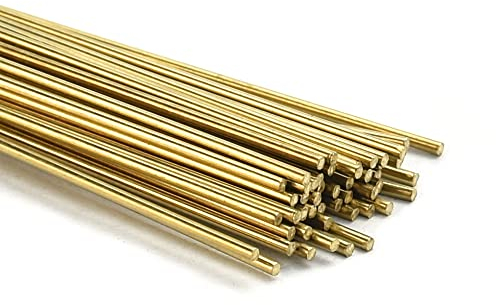AFASOES 50 Pcs Brass Welding Rods, 1.6mm Copper Welding Wires Brazing Welding Rods Low Temperature Brass Welding Rods Wires Sticks Copper Welding Wires for Repair Welding Brazing