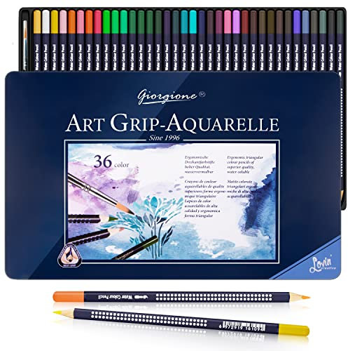 Matite acquerellabili, set di 36 matite colorate professionali in scatola di latta per adulti, bambini, artisti e principianti, per disegnare schizzi, pittura, libri da colorare, articoli di