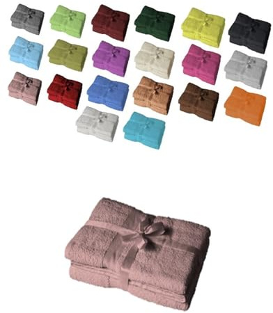 Handtuchserie im Set mit Schleife Marke Badetuch 2er Set 100 x 150 cm Rosa