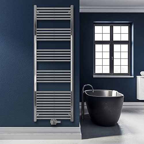 SHV Badheizkörper Carina mit Mittelanschluss in glänzendem Chrom - 600 x 1750 mm | Heizkörper für Badezimmer, Handtuchhalter für Wand im Bad, Handtuchheizkörper, Handtuchtrockner