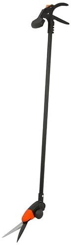 Virsus Forbice tagliaerba con ruote 2041, manico lungo 130 cm, girevole 360° forbici per erba con impugnatura ergonomica, chiusura di sicurezza, per manutenzione giardino senza affaticare la schiena