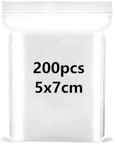 200 pièces transparent sachets plastiques refermables Sachet plastique petits sac zip 5 * 7cm pochon plastique stockage pour la cuisine loisirs créatifs perles échantillons biscuits bonbons