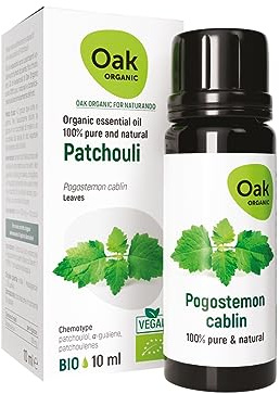 OAK ORGANIC Per NATURANDO Integratore alimentare di Olio essenziale Patchouli Puro – Integratore alimentare Bio & Vegan 10 Ml