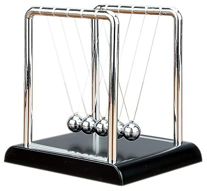 Newtons Wiegen-Balance, Alter 10+ Bälle, 14 cm, Newton-Pendel, 5 physisch schwingende magnetische Kugeln, wissenschaftliche Dekompressionspendel, Ornamente, Schreibtischkugel-Set für Büro, Dekoration