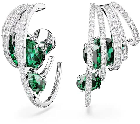 Damen-Ohrstecker Hyperbola Swarovski grün rhodiniert - 5665331, Edelstahl, Swarovski