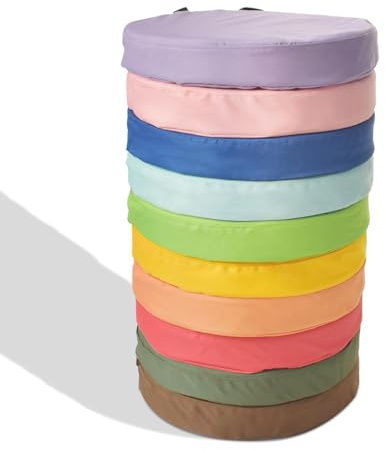 Morimoe Rundes flexibles Bodenkissen mit Griff, 600D wasserdichtes Oxford-Gewebe, Bodensitz, für Zuhause, Kindertagesstätte, Vorschule, Klassenzimmer und Meditation, 10 Stück
