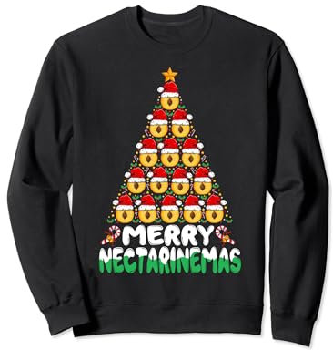 Fruit Nectarine Xmas Shirt Merry Nectarinemas Christmas Tree Sweatshirt