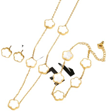 GURIDO Edelstahl, lichtecht, minimalistisch, kreativ, Pflanze, lebendes Blatt, Blütenblatt, Blume, Anhänger, Halskette, Ohrringe, Armband, Schmuckset
