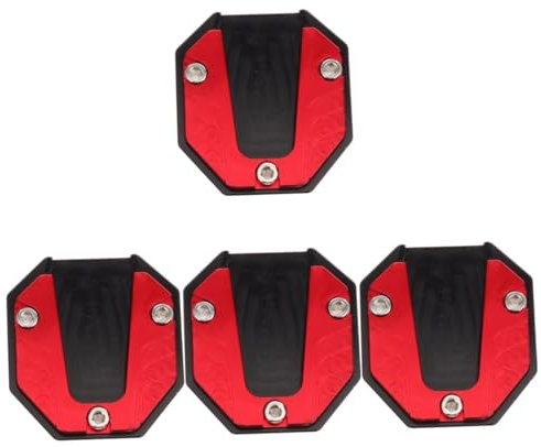 MUCKLILY 4stücke Motorcycle Kickstand Pad Mit Rutschfester Basis Seitenständer Unterstützung Für Sicheres Weichem Boden Kompatibel Und Rot