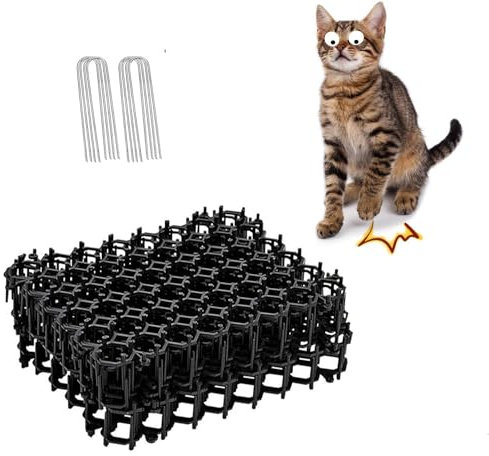 DLULTEP 12 pcs Cat Scat Mat With Spikes, ABS Plastic Pet and Dog Deterrent Prickle Mat for Garden, Porch, Home, Anti Cat Mat Indoor Outdoor Mat,15.5cm*20cm