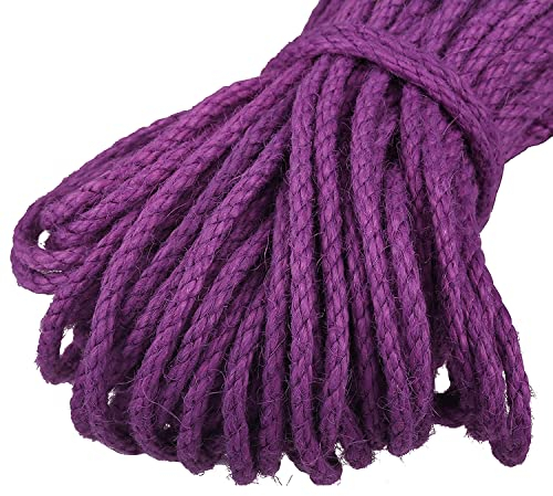 Gartenschnur, 5 mm, Bunte Juteschnur, Länge 100 Meter, Starke Kordel, Dicke Seilschnur, geeignet for Heimwerker, Kunsthandwerk, Geschenkverpackung, Hausgarten, Grün (Color : Purple)