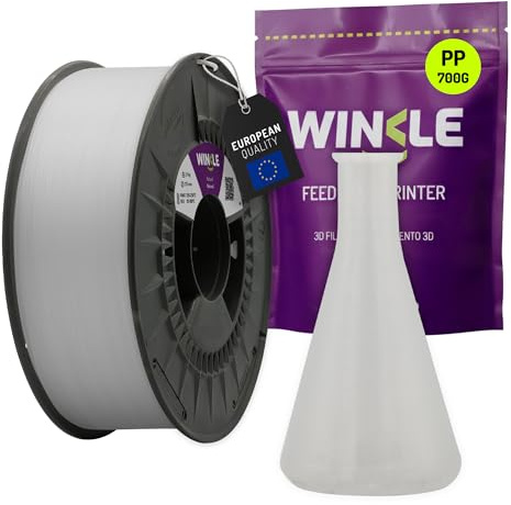 WINKLE Polypropylen PP Filament 1.75mm Naturfarbe 700g, 3D Drucker Filament | Filament Kompatibel mit FDM Druckern, PP 3D-Druckmaterialien, Maßgenauigkeit +/- 0.05mm, Chemikalienbeständig