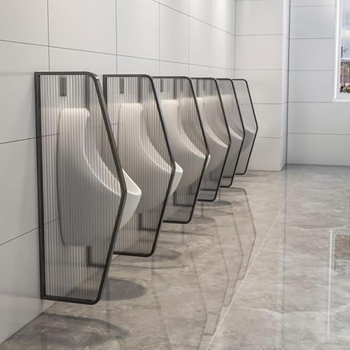 MAYFABD Urinal Trennwand Toilettentrennwand aus Gehärtetem Glas an der Wand montierte Urinal Sichtschutzwand für Erwachsene Toiletten-Sichtschutzwand für öffentliche Orte,B,3PCS