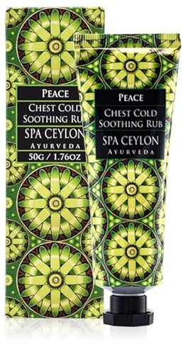 Spa Ceylon Peace Chest Cold Soothing Rub | Aromatic Chest Rub | All-Natural Soothing Ointment | Organic | Effective Formula | 50g