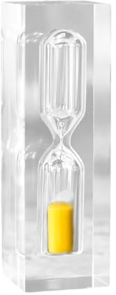 kesurpae Anti Fall Sanduhr für Kinder mit glattem Harz und langlebigem Sanduhren für Kinder, 3 Minuten Sanduhr, Dusch Timer, 3min, Gelb