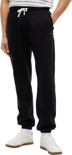 Tommy Hilfiger Uomo Pantaloni da Jogging Essential Fleece con Coulisse, Nero (Black), S