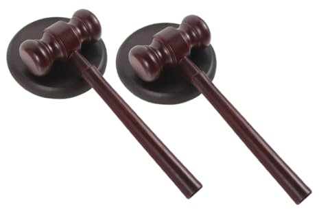 ibasenice 2set Judge Hammer Toy Wooden Mallet for Childrens Toys Judge Small Hammer Gavel Block for Lawyer Meeting Birthday Party